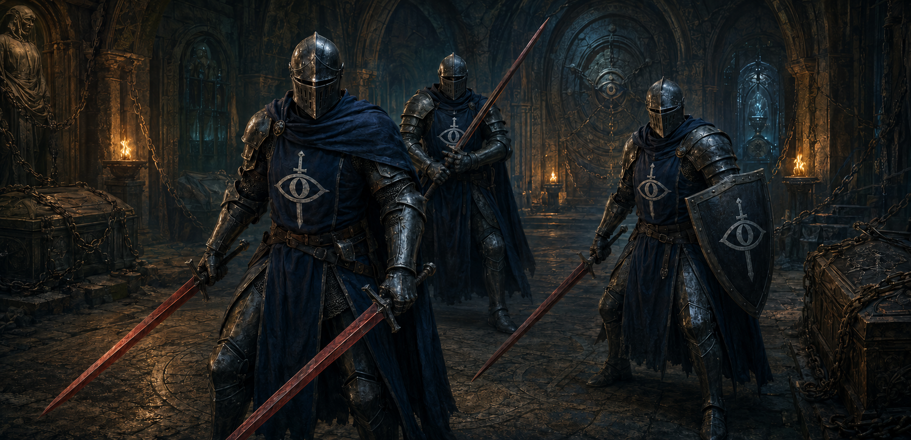 Scarlet Blade knights in the world of Dark Omen